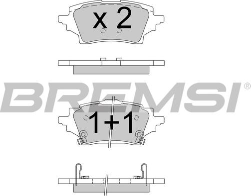 Bremsi BP3796 - Комплект спирачно феродо, дискови спирачки vvparts.bg