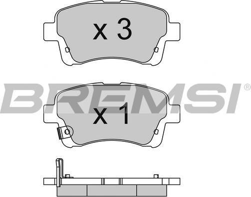 Bremsi BP3740 - Комплект спирачно феродо, дискови спирачки vvparts.bg