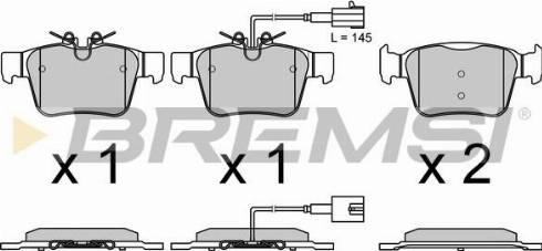 Bremsi BP3769 - Комплект спирачно феродо, дискови спирачки vvparts.bg