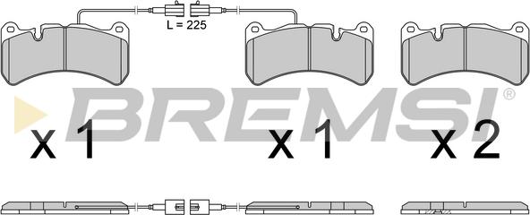 Bremsi BP3764 - Комплект спирачно феродо, дискови спирачки vvparts.bg