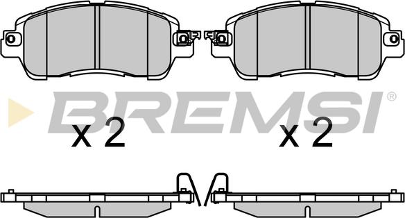 Bremsi BP3706 - Комплект спирачно феродо, дискови спирачки vvparts.bg