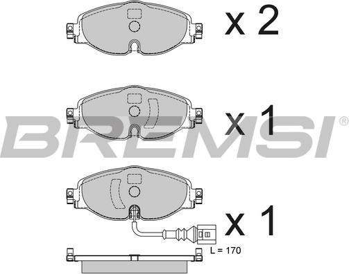 Bremsi BP3782 - Комплект спирачно феродо, дискови спирачки vvparts.bg