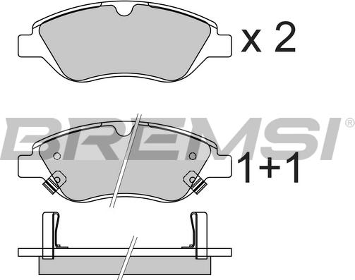 Bremsi BP3736 - Комплект спирачно феродо, дискови спирачки vvparts.bg