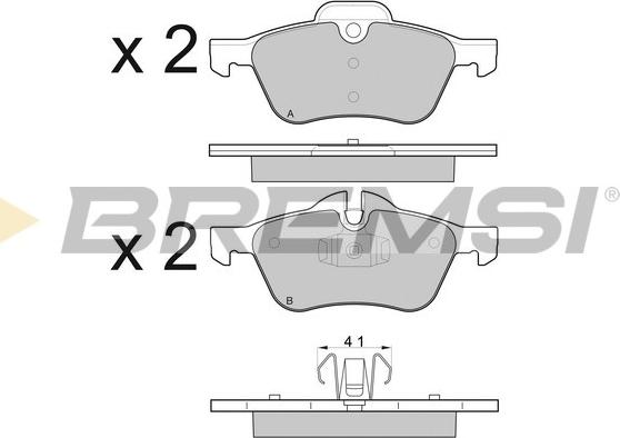 Bremsi BP2995 - Комплект спирачно феродо, дискови спирачки vvparts.bg
