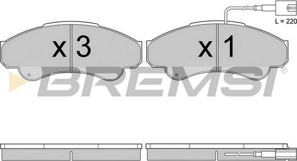 Bremsi BP2998TR - Комплект спирачно феродо, дискови спирачки vvparts.bg