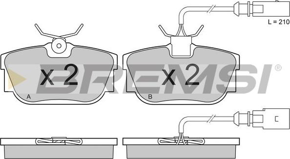 Bremsi BP2946 - Комплект спирачно феродо, дискови спирачки vvparts.bg