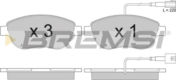 Bremsi BP2943 - Комплект спирачно феродо, дискови спирачки vvparts.bg