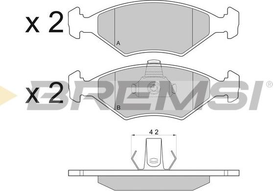 Bremsi BP2959 - Комплект спирачно феродо, дискови спирачки vvparts.bg