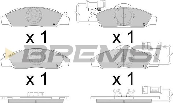 Bremsi BP2955 - Комплект спирачно феродо, дискови спирачки vvparts.bg