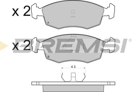 Bremsi BP2950 - Комплект спирачно феродо, дискови спирачки vvparts.bg