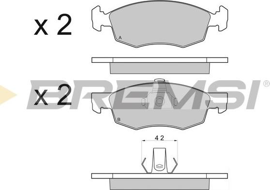 Bremsi BP2951 - Комплект спирачно феродо, дискови спирачки vvparts.bg