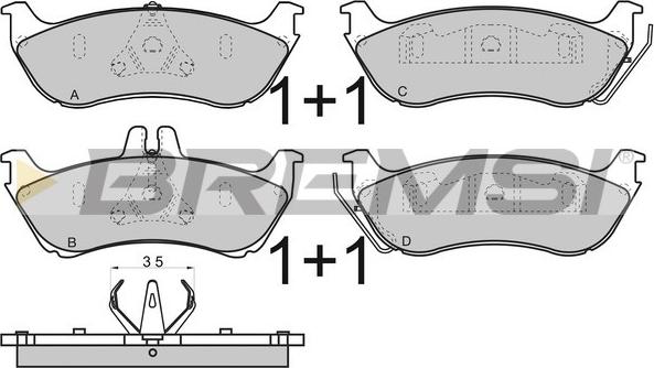 Bremsi BP2969 - Комплект спирачно феродо, дискови спирачки vvparts.bg