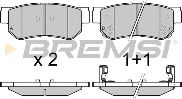 Bremsi BP2966 - Комплект спирачно феродо, дискови спирачки vvparts.bg