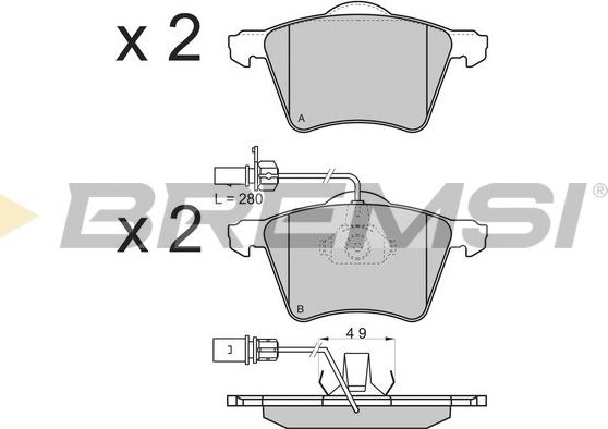 Bremsi BP2900 - Комплект спирачно феродо, дискови спирачки vvparts.bg