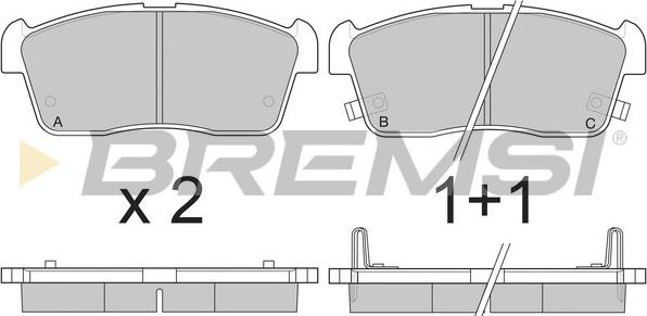 Bremsi BP2902 - Комплект спирачно феродо, дискови спирачки vvparts.bg