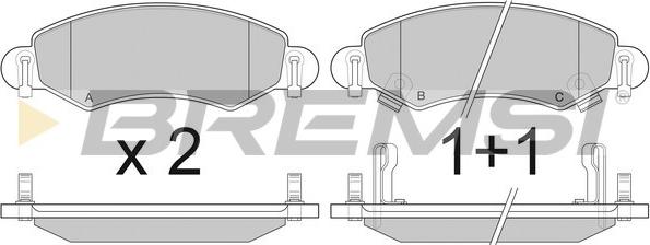 Bremsi BP2907 - Комплект спирачно феродо, дискови спирачки vvparts.bg