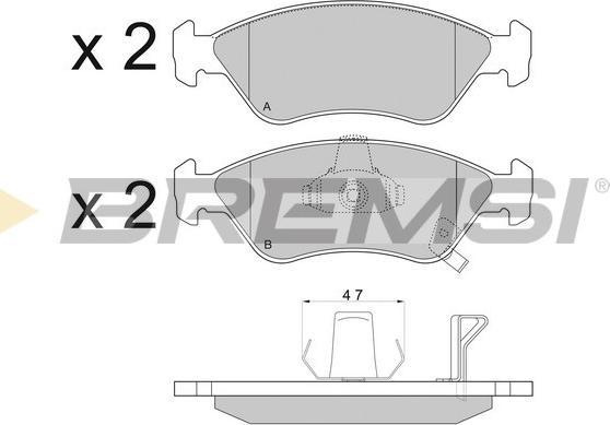 Bremsi BP2910 - Комплект спирачно феродо, дискови спирачки vvparts.bg