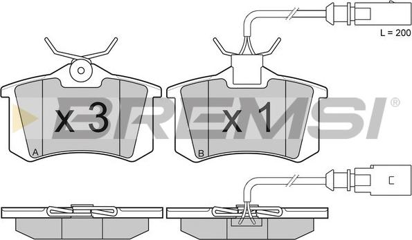 Bremsi BP2982 - Комплект спирачно феродо, дискови спирачки vvparts.bg