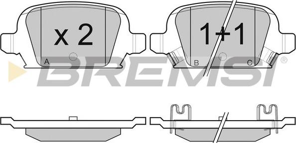 Bremsi BP2987 - Комплект спирачно феродо, дискови спирачки vvparts.bg