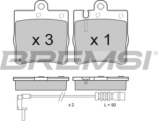 Bremsi BP2936 - Комплект спирачно феродо, дискови спирачки vvparts.bg