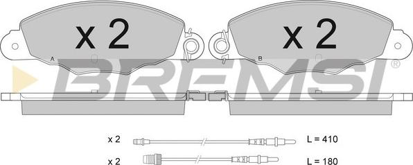 Bremsi BP2930 - Комплект спирачно феродо, дискови спирачки vvparts.bg