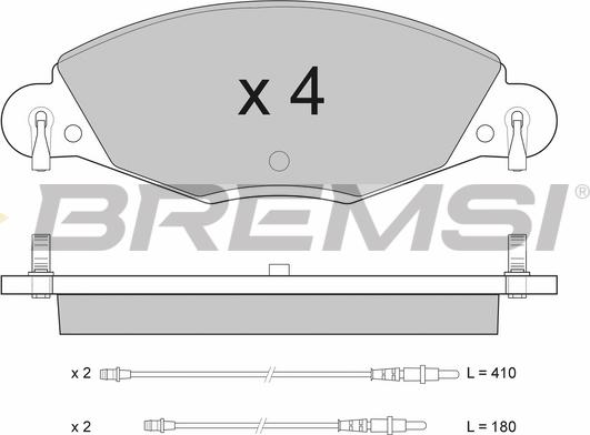 Bremsi BP2937 - Комплект спирачно феродо, дискови спирачки vvparts.bg