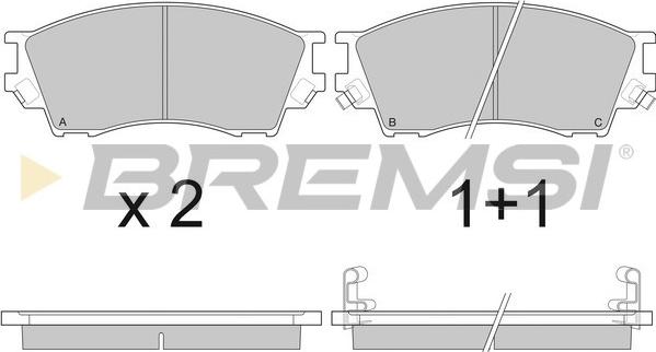 Bremsi BP2923 - Комплект спирачно феродо, дискови спирачки vvparts.bg