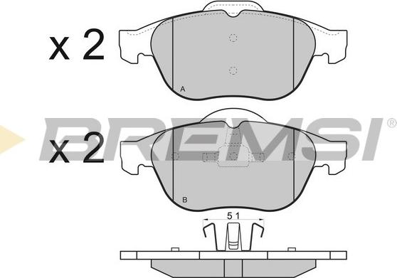 Bremsi BP2970 - Комплект спирачно феродо, дискови спирачки vvparts.bg