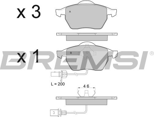 Bremsi BP2978 - Комплект спирачно феродо, дискови спирачки vvparts.bg