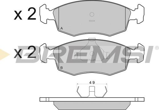 Bremsi BP2499 - Комплект спирачно феродо, дискови спирачки vvparts.bg