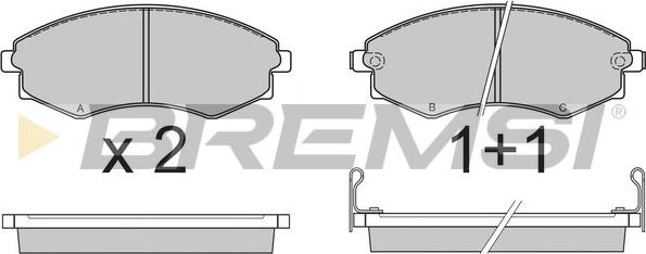 Bremsi BP2494 - Комплект спирачно феродо, дискови спирачки vvparts.bg