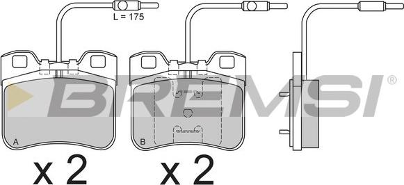 Bremsi BP2496 - Комплект спирачно феродо, дискови спирачки vvparts.bg