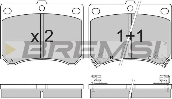 Bremsi BP2491 - Комплект спирачно феродо, дискови спирачки vvparts.bg