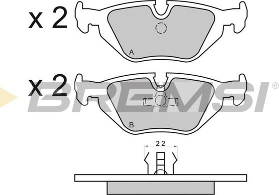 Bremsi BP2498 - Комплект спирачно феродо, дискови спирачки vvparts.bg