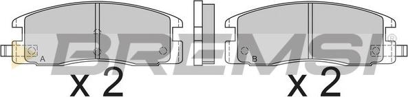 Bremsi BP2493 - Комплект спирачно феродо, дискови спирачки vvparts.bg