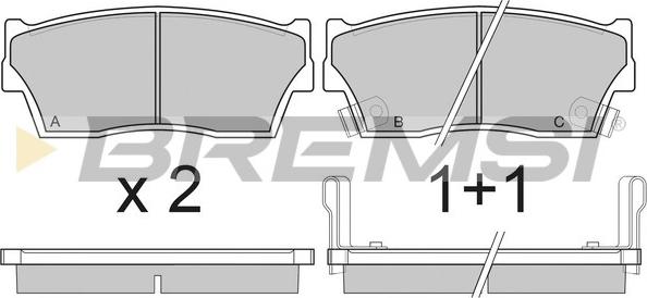 Bremsi BP2419 - Комплект спирачно феродо, дискови спирачки vvparts.bg