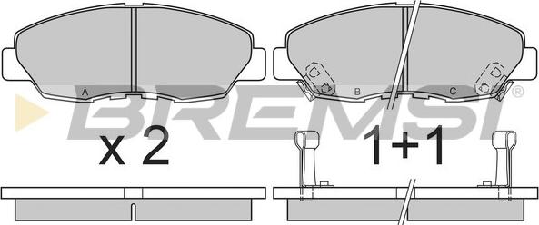 Bremsi BP2482 - Комплект спирачно феродо, дискови спирачки vvparts.bg