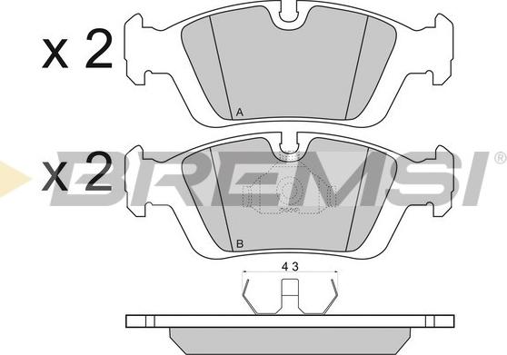 Bremsi BP2432 - Комплект спирачно феродо, дискови спирачки vvparts.bg