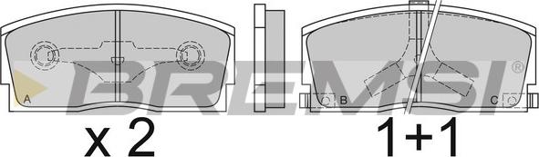 Bremsi BP2437 - Комплект спирачно феродо, дискови спирачки vvparts.bg
