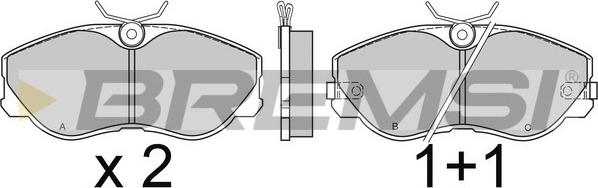 Bremsi BP2426 - Комплект спирачно феродо, дискови спирачки vvparts.bg