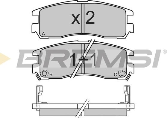 Bremsi BP2428 - Комплект спирачно феродо, дискови спирачки vvparts.bg