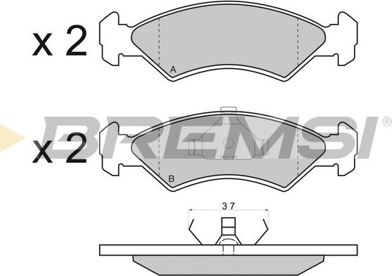 Bremsi BP2427 - Комплект спирачно феродо, дискови спирачки vvparts.bg