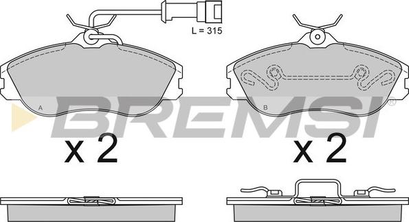 Bremsi BP2478 - Комплект спирачно феродо, дискови спирачки vvparts.bg