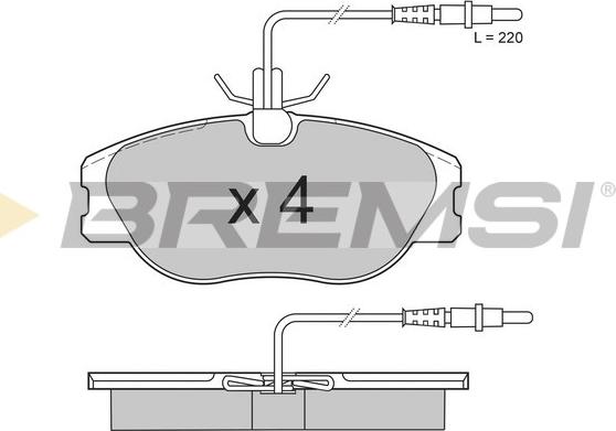 Bremsi BP2598 - Комплект спирачно феродо, дискови спирачки vvparts.bg