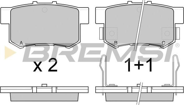Bremsi BP2544 - Комплект спирачно феродо, дискови спирачки vvparts.bg