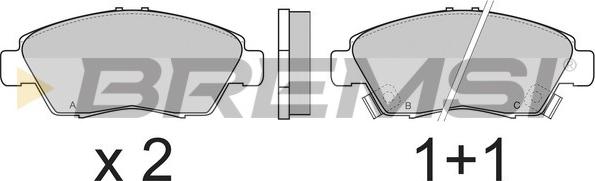 Bremsi BP2546 - Комплект спирачно феродо, дискови спирачки vvparts.bg