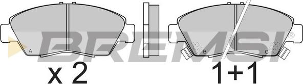 Bremsi BP2547 - Комплект спирачно феродо, дискови спирачки vvparts.bg