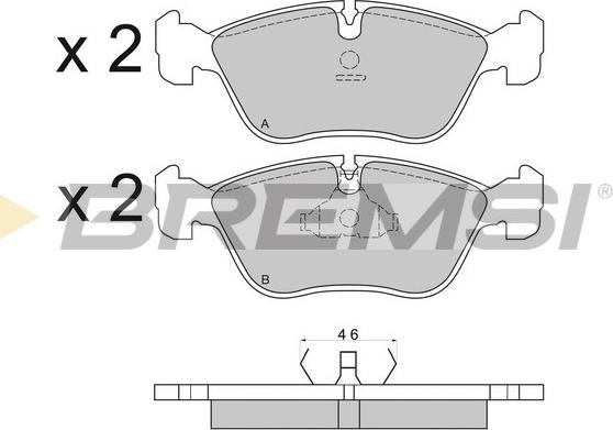 Bremsi BP2559 - Комплект спирачно феродо, дискови спирачки vvparts.bg