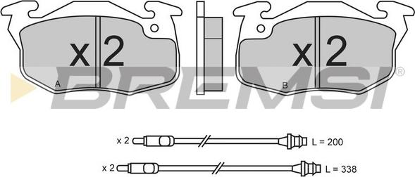 Bremsi BP2550 - Комплект спирачно феродо, дискови спирачки vvparts.bg