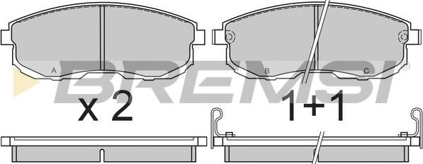 Bremsi BP2569 - Комплект спирачно феродо, дискови спирачки vvparts.bg